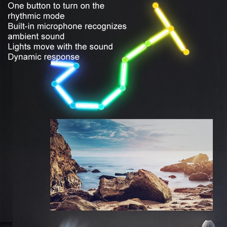 JSK-P30 9 Sections Smart WiFi Bluetooth Splicing Atmosphere Light Sound Control Constellation Light Support Amazon Alexa / Google Assistant / DuerOS UK Plug(White) - Novelty Lighting by PMC TechLife | Online Shopping South Africa | PMC TechLife | Buy Now Pay Later Mobicred