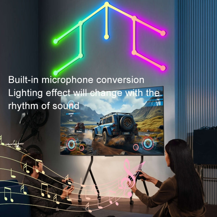 JSK-P22 5V Bluetooth RGB Stitching Light E-Sports Atmosphere Decorative Lamp, Style: 9 Sections+USB To DC Line+EU Plug(White) - Novelty Lighting by PMC TechLife | Online Shopping South Africa | PMC TechLife | Buy Now Pay Later Mobicred