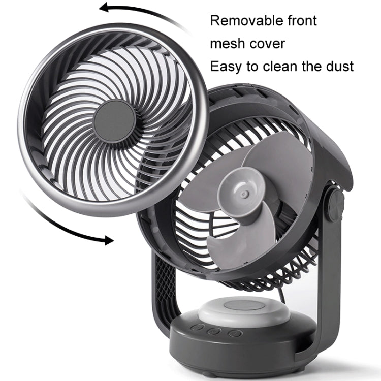 Air Circulation Fan Automatic Oscillating Head Desktop Fan With LED Light(White) - Electric Fans by PMC TechLife | Online Shopping South Africa | PMC TechLife | Buy Now Pay Later Mobicred
