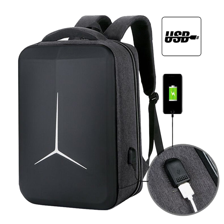 15 inch Large-Capacity Waterproof Business Commuter Laptop Backpack with USB Port(Simplified Gray) - Backpack by PMC Jewellery | Online Shopping South Africa | PMC Jewellery | Buy Now Pay Later Mobicred