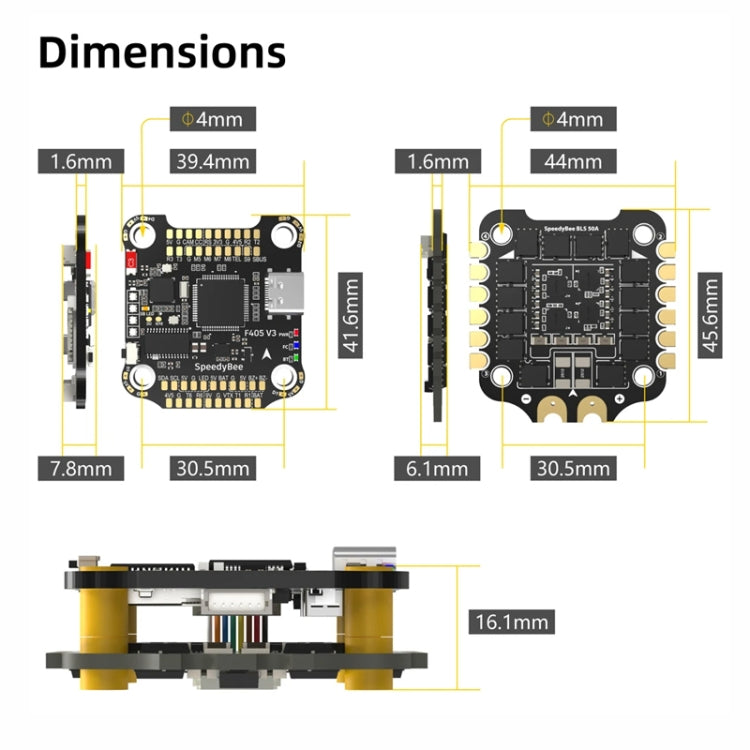 SpeedyBee BLS 50A 4-in-1 ESC 3-6S Lipo Barometer For RC Drone - Flight Controller by PMC Jewellery | Online Shopping South Africa | PMC Jewellery | Buy Now Pay Later Mobicred