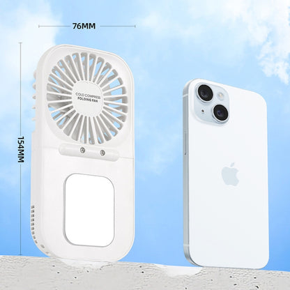 USB Charging Folding Outdoor Handheld Mini Cold Compress Fan Desktop Cooling Fan(White) - Electric Fans by PMC Jewellery | Online Shopping South Africa | PMC Jewellery | Buy Now Pay Later Mobicred