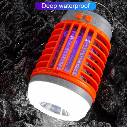 E-SMARTER W890-1 Solar LED Electric Shock Mosquito Light Outdoor USB Rechargeable Lighting Mosquito Trap(Orange) - Repellents by E-SMARTER | Online Shopping South Africa | PMC Jewellery | Buy Now Pay Later Mobicred