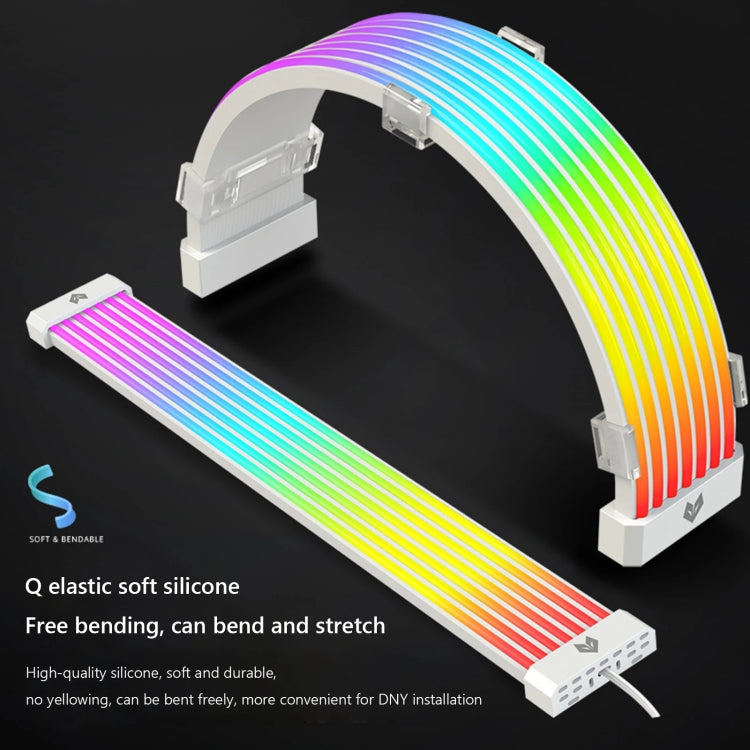 AOSOR AL300 Computer Glow Line ARGB Neon Cable Motherboard Chassis Light Strip Light Board Decoration(Black) - PCIE Cable by AOSOR | Online Shopping South Africa | PMC Jewellery | Buy Now Pay Later Mobicred