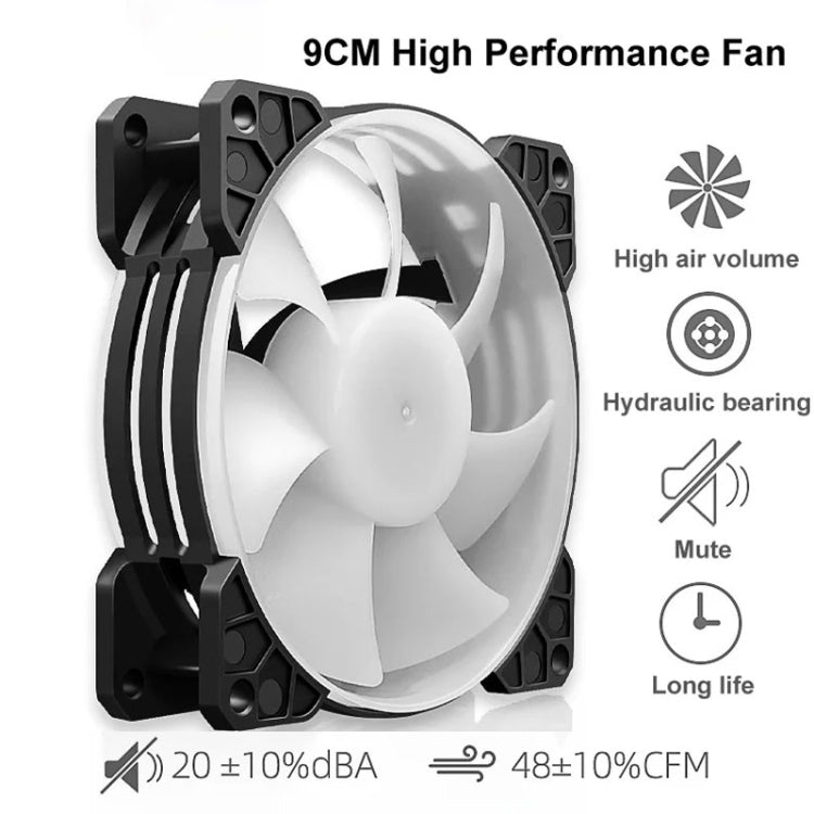 COOLMOON Frost Double Copper Tube CPU Fan Desktop PC Illuminated Silent AMD Air-Cooled Cooler, Style: P22 Streamline Edition Double Fan - Fan Cooling by COOLMOON | Online Shopping South Africa | PMC Jewellery | Buy Now Pay Later Mobicred