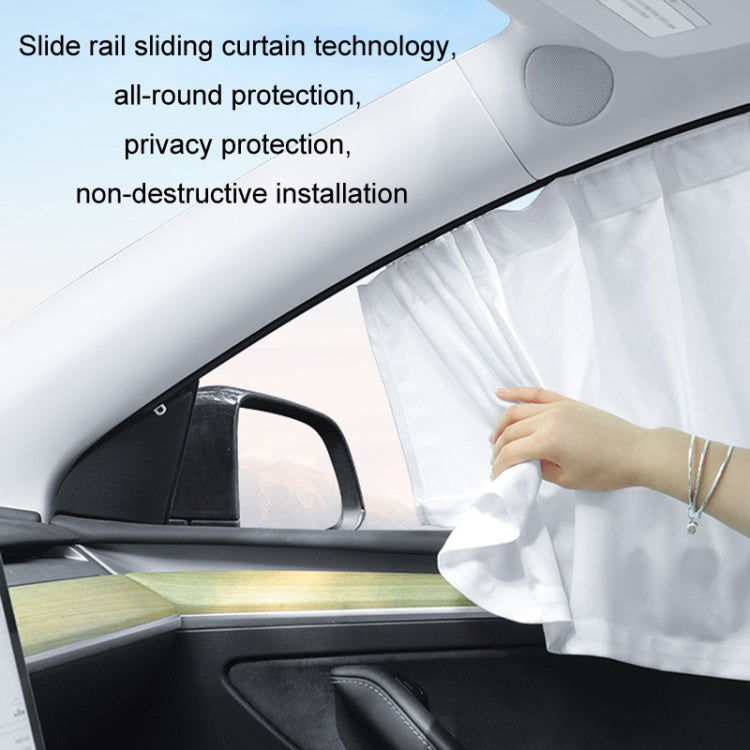 For Tesla Model Y 4pcs White Car Side Window Privacy Sun Protection Curtain - Window Foils & Solar Protection by PMC TechLife | Online Shopping South Africa | PMC TechLife | Buy Now Pay Later Mobicred