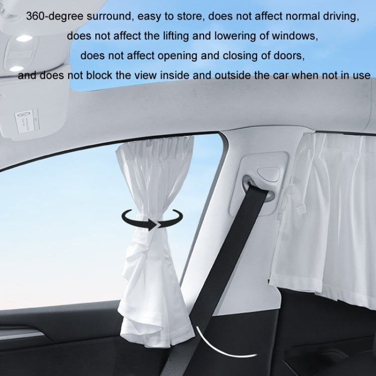 For Tesla Model Y 4pcs White Car Side Window Privacy Sun Protection Curtain - Window Foils & Solar Protection by PMC TechLife | Online Shopping South Africa | PMC TechLife | Buy Now Pay Later Mobicred