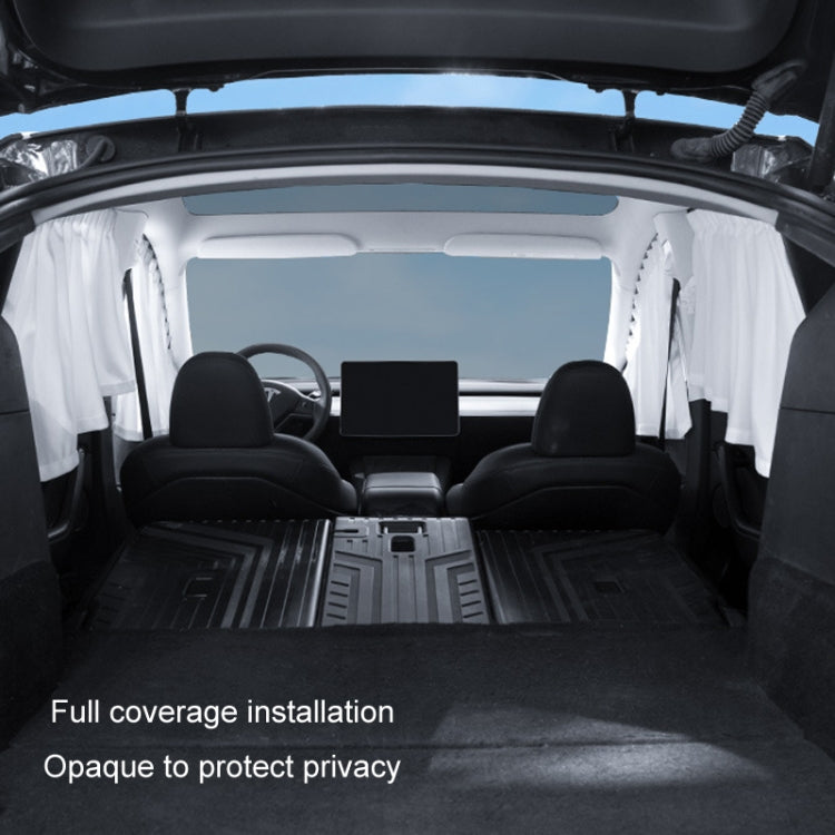 For Tesla Model Y 4pcs White Car Side Window Privacy Sun Protection Curtain - Window Foils & Solar Protection by PMC TechLife | Online Shopping South Africa | PMC TechLife | Buy Now Pay Later Mobicred