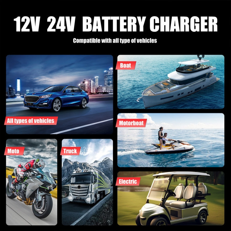 FOXSUR 25A 12V/24V Portable High-Power Car Ship Motorcycle Charger(UK Plug) - free shipping - PMC TechLife - Order now!