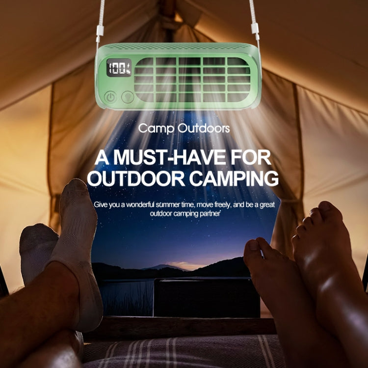 USB Charging Digital Display Portable Bladeless Outdoor Mini Night Light Fan(Green) - Electric Fans by PMC TechLife | Online Shopping South Africa | PMC TechLife | Buy Now Pay Later Mobicred