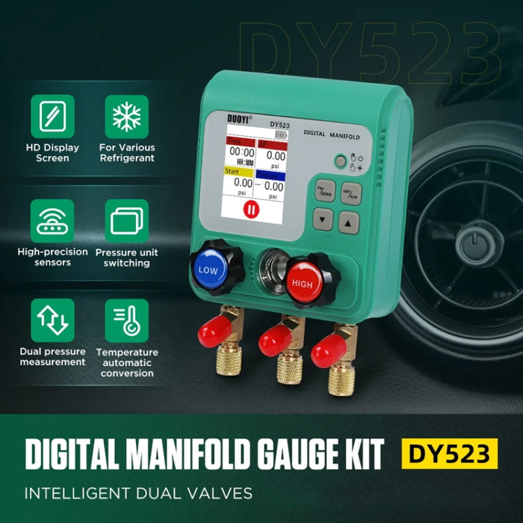 2pcs / Set DUOYI DY523 Automotive Vacuum Pressure Gauge Liquid Charge Fluorine Repair Electronic Refrigerant Meter - Electronic Test by DUOYI | Online Shopping South Africa | PMC Jewellery | Buy Now Pay Later Mobicred