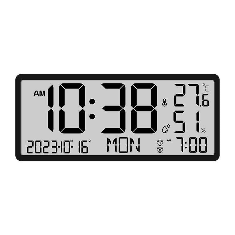 LCD Multifunctional Living Room Wall Clock Electronic Clock With Date/Temperature/Humidity Display(Black) - Wall Clock by PMc TechLife | Online Shopping South Africa | PMc TechLife | Buy Now Pay Later Mobicred
