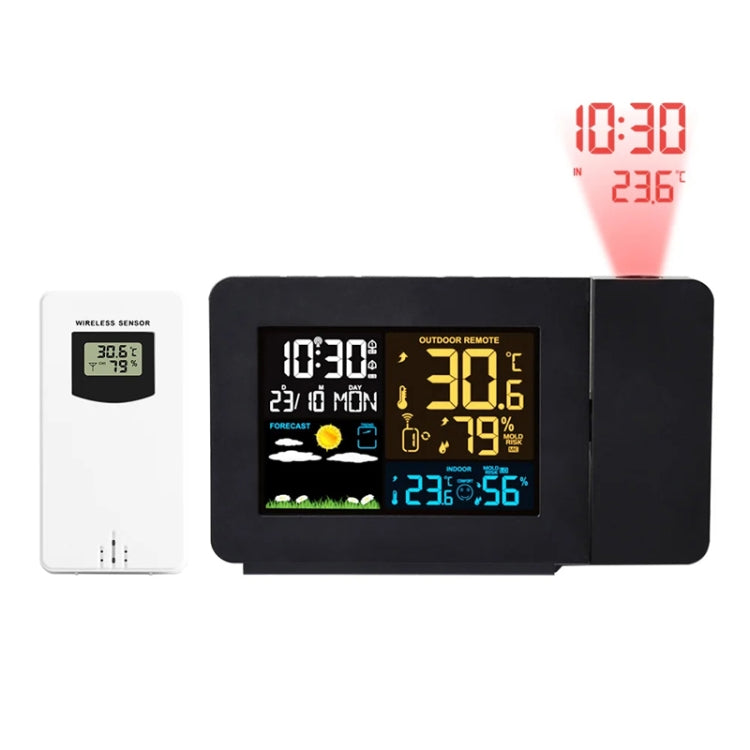 Household Color Screen Temperature And Humidity Meter Weather Forecast Projection Clock, Model: US Plug - Novelty Clock by PMC TechLife | Online Shopping South Africa | PMC TechLife | Buy Now Pay Later Mobicred