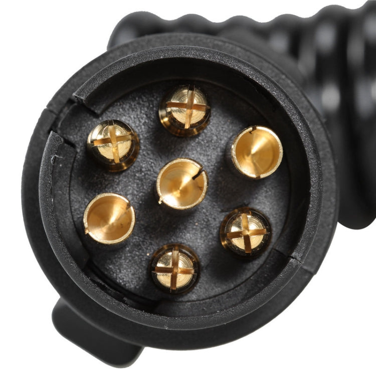 7 Core To 7 Pin Car Trailer Connector With 2m PU Spring Wire(1122) - Terminal connectors by PMC TechLife | Online Shopping South Africa | PMC TechLife | Buy Now Pay Later Mobicred