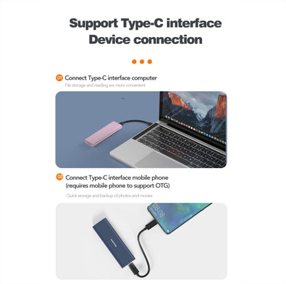 Blueendless M2815SN M.2 Dual Protocol Type-C 3.1 Mobile Hard Disk Box Laptop External SSD(Blue) - HDD Enclosure by Blueendless | Online Shopping South Africa | PMC Jewellery | Buy Now Pay Later Mobicred
