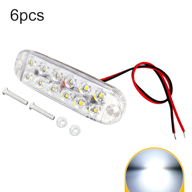 6pcs 12-Bead LED Flashing Warning Lights Motorcycle RV Signal Lights(White Light) - Clearance Lights by PMC Jewellery | Online Shopping South Africa | PMC Jewellery | Buy Now Pay Later Mobicred