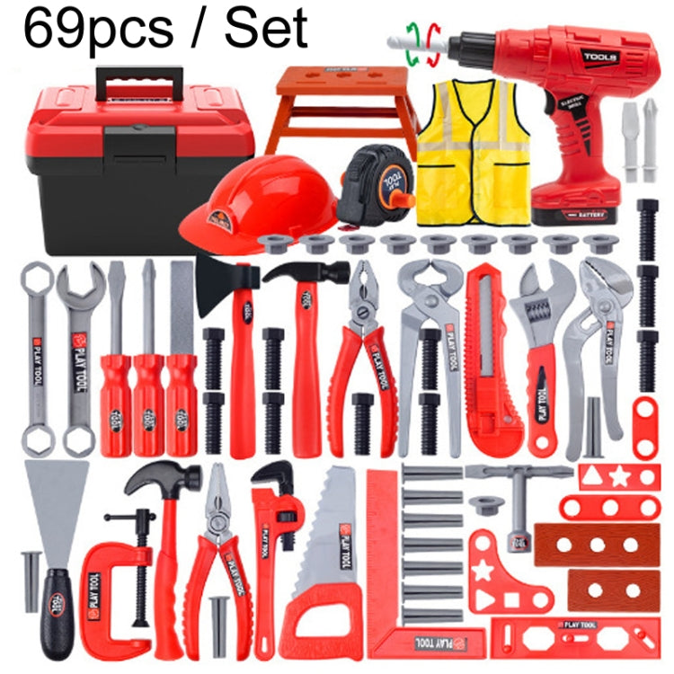 69pcs / Set Children Simulation Repair Toolbox Pretend Play Toy Set - Pretend Play Toys by PMC Jewellery | Online Shopping South Africa | PMC Jewellery | Buy Now Pay Later Mobicred