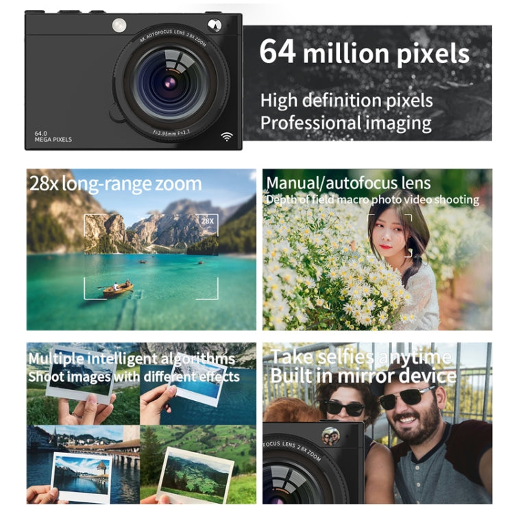 High-Definition CCD Digital Camera 64 Million WiFi Card Camera, Color: White + Fill Light - free shipping - PMC TechLife - Order now!