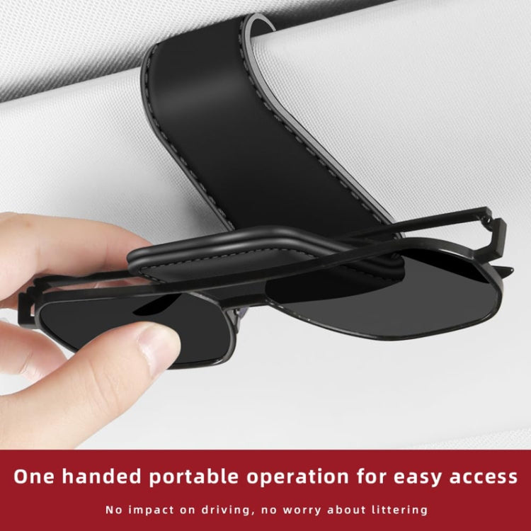 Car Eyeglasses Clip Car Leather Magnetic Closure Sunglasses Storage Bag(Grey) - Sunglasses & Glasses Clips by PMC TechLife | Online Shopping South Africa | PMC TechLife | Buy Now Pay Later Mobicred