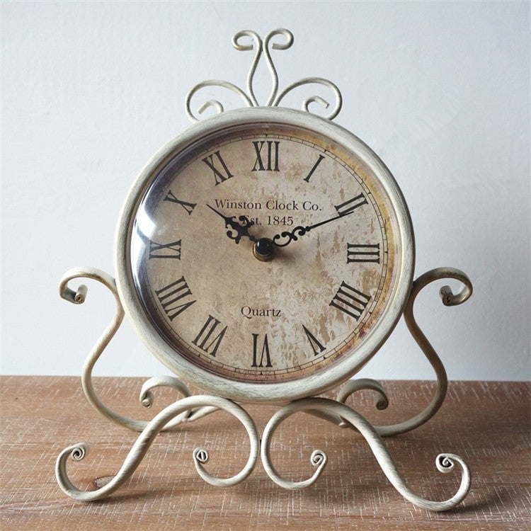 Iron Mute Clock Retro Living Room Decoration Clock(White) - Wall Clock by PMc TechLife | Online Shopping South Africa | PMc TechLife | Buy Now Pay Later Mobicred