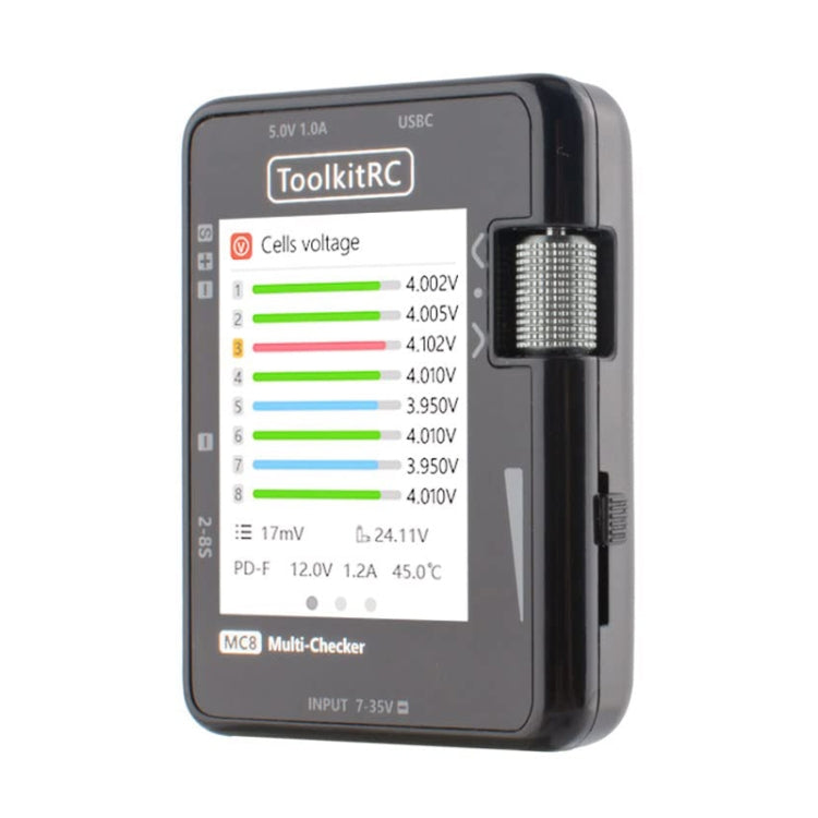 ToolkitRC MC8 Multifunctional Electrical Display Power Detection Signal PD Charger(Black) - free shipping - PMC Jewellery - Order now!