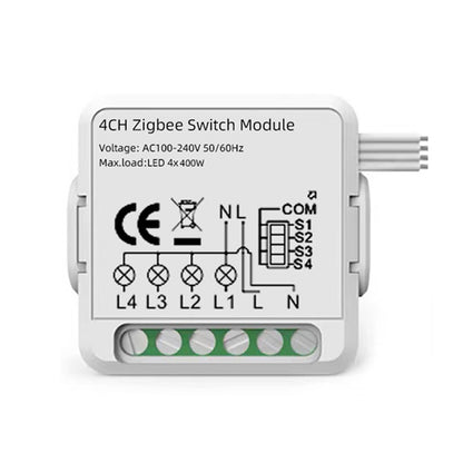 4CH Zigbee Smart Switch Module For Alexa / Google Home / Tuya Smart Life APP - Smart Switch by PMC Jewellery | Online Shopping South Africa | PMC Jewellery | Buy Now Pay Later Mobicred