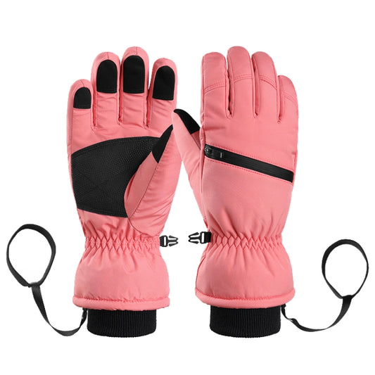 Winter Padded Ski Finger Gloves Outdoor Windproof Warm Sports Gloves, Size: L(Pink) - Full Finger Gloves by PMC Jewellery | Online Shopping South Africa | PMC Jewellery | Buy Now Pay Later Mobicred