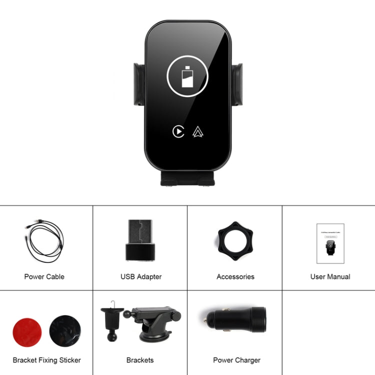Fast Charging Retractable Recharging Cell Phone Holder With Wireless CarPlay Android Auto Function(Standard) - Wireless Charger Holders by PMC TechLife | Online Shopping South Africa | PMC TechLife | Buy Now Pay Later Mobicred
