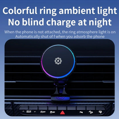 15W Car Wireless Charger Semiconductor Heat Dissipation Mobile Phone Holder RGB Light(Black) - Wireless Charger Holders by PMC Jewellery | Online Shopping South Africa | PMC Jewellery | Buy Now Pay Later Mobicred