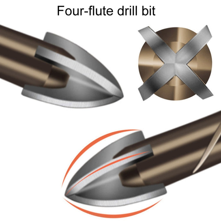 5mm Hexagonal Shank Spiral Flute Cross Alloy Drill Bits Glass Tile Four Edge Drivers - Drill & Drill Bits by PMC TechLife | Online Shopping South Africa | PMC TechLife | Buy Now Pay Later Mobicred