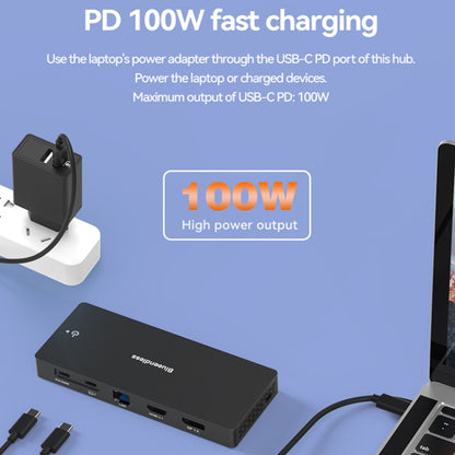 Blueendless 12-In-1 HD Multifunctional Docking Station 10Gbps Splitter With Switch(8K+4K HDMI x 2) - USB HUB by Blueendless | Online Shopping South Africa | PMC Jewellery | Buy Now Pay Later Mobicred