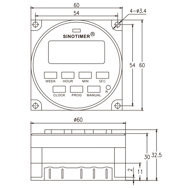 SINOTIMER TM618SH  1 Second Interval Digital LCD Timer Switch Programmable Time Relay 24V - Switch by SINOTIMER | Online Shopping South Africa | PMC Jewellery | Buy Now Pay Later Mobicred