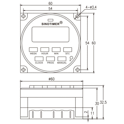 SINOTIMER TM618SH  1 Second Interval Digital LCD Timer Switch Programmable Time Relay 24V - Switch by SINOTIMER | Online Shopping South Africa | PMC Jewellery | Buy Now Pay Later Mobicred