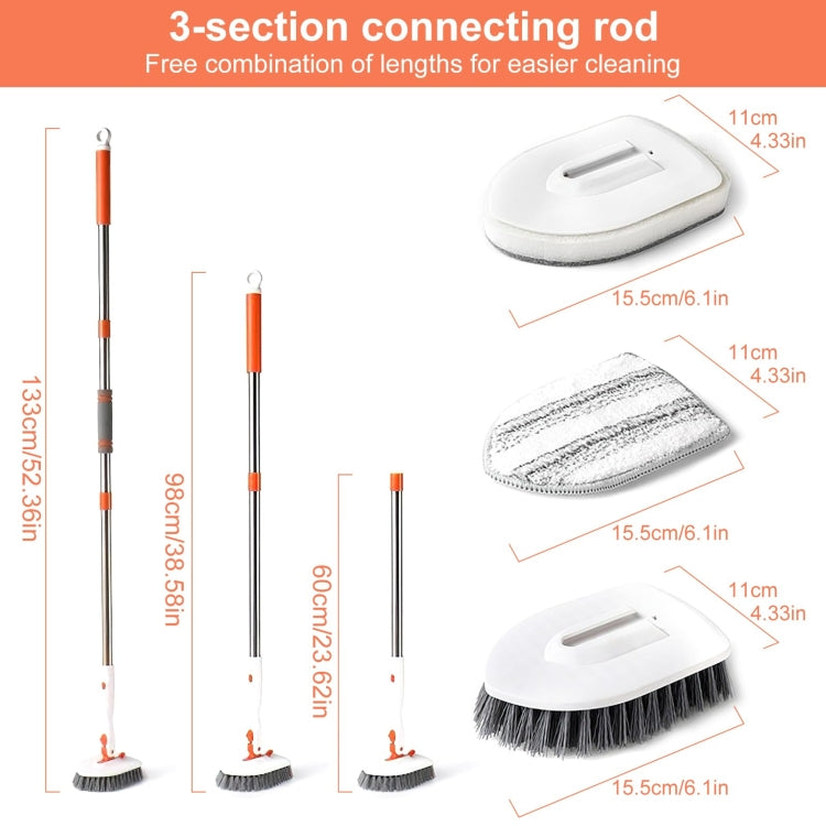 Shower Cleaning Brush With 52 Inch Adjustable Handle Tub Tile Scrubber Brush, Spec: Set 2 - free shipping - PMc TechLife - Order now!