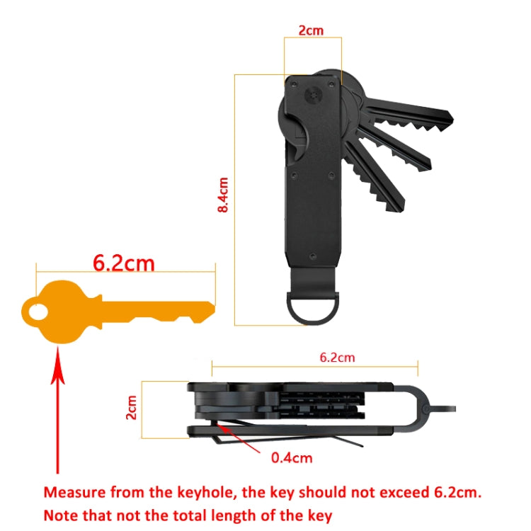 Compact Key Organizer Metal Key Chain Can Hold 2-6 Keys Gradient Color - Key Rings by PMC Jewellery | Online Shopping South Africa | PMC Jewellery | Buy Now Pay Later Mobicred