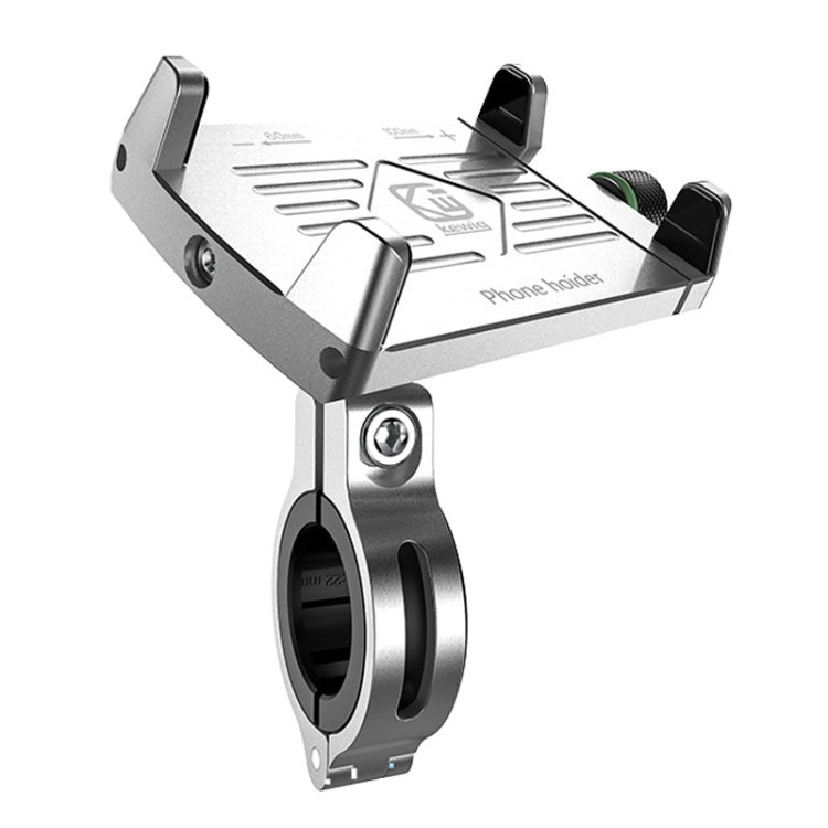 Kewig M7 Bicycle 4 Claws Aluminum Navigational Bracket Outdoor Cycling Cell Phone Holder(Silver) - Holder by Kewig | Online Shopping South Africa | PMC Jewellery | Buy Now Pay Later Mobicred