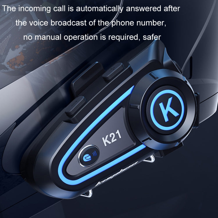 KUQIBAO Motorcycle Helmet Long-lasting Waterproof Bluetooth Headset with Light(Soft Microphone) - Motorcycle Walkie Talkie by KUQIBAO | Online Shopping South Africa | PMC Jewellery | Buy Now Pay Later Mobicred