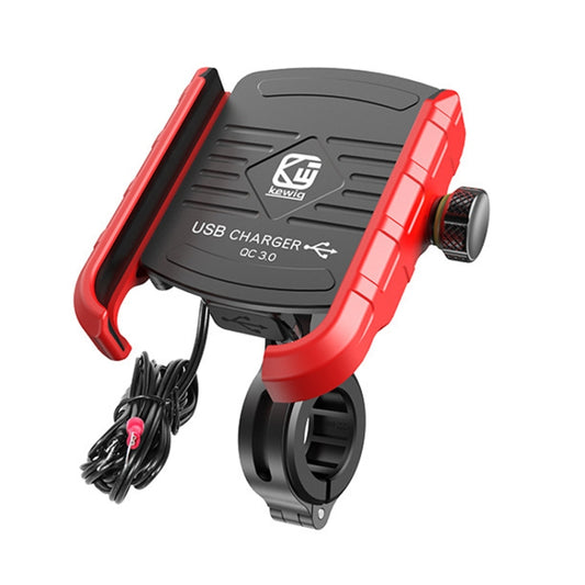Kewig M8 Motorcycle Navigation Phone Holder Outdoor Riding Charging Bracket(Red) - Holder by Kewig | Online Shopping South Africa | PMC Jewellery | Buy Now Pay Later Mobicred