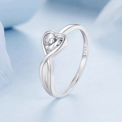 S925 Platinum-plated Infinite Loop Love Ring(No.8) - Rings by PMC Jewellery | Online Shopping South Africa | PMC Jewellery | Buy Now Pay Later Mobicred