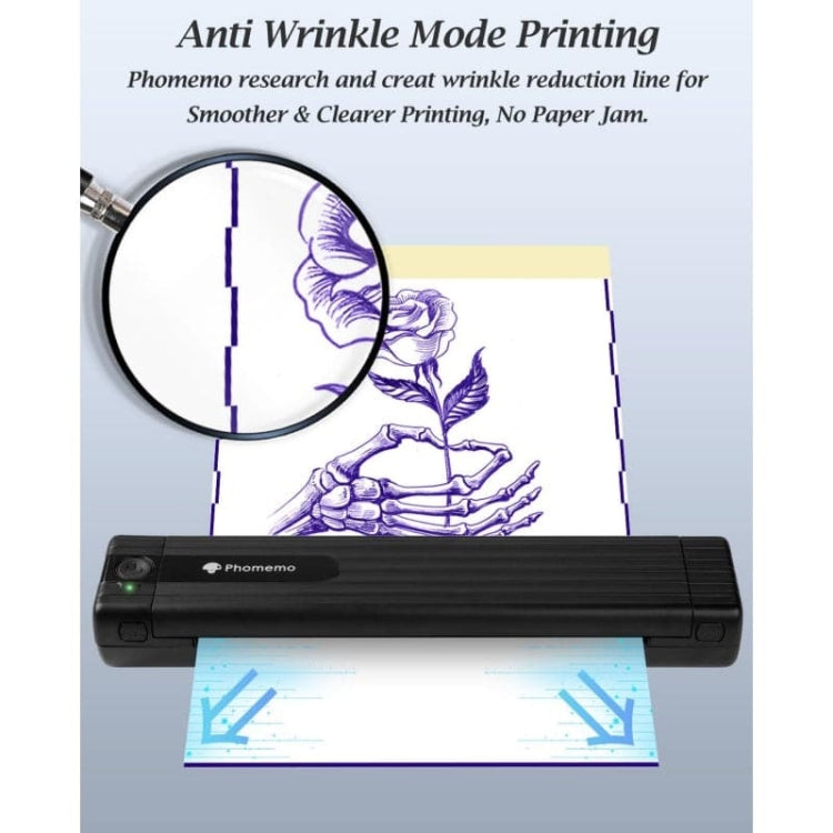 Phomemo TP83-BK Wireless Tattoo Stencil Printer With 10pcs Transfer Paper(Black) - free shipping - PMC TechLife - Order now!