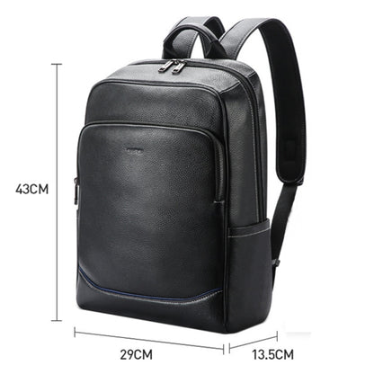 Bopai 61-121671A Top-Layer Cowhide Large-Capacity Casual Business Laptop Backpack(Black) - Backpack by Bopai | Online Shopping South Africa | PMC Jewellery | Buy Now Pay Later Mobicred