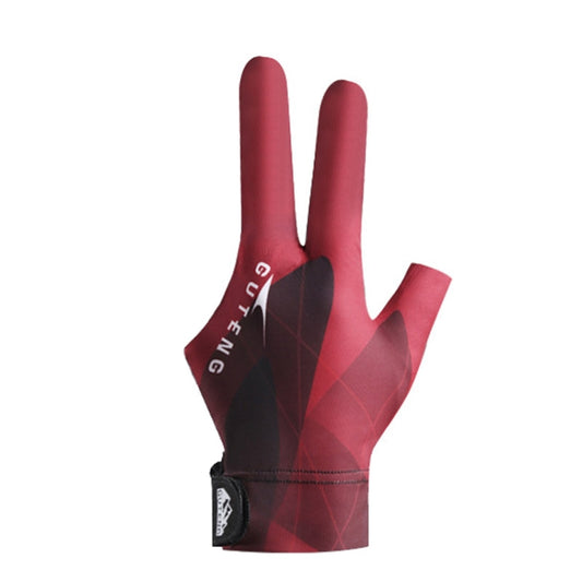 GUTENG Three Finger Thin Breathable Wear-Resistant Non-Slip Snooker Billiard Gloves, Style: Left Thumb Half Finger (Printed Red) - Safety Gloves by GUTENG | Online Shopping South Africa | PMC Jewellery | Buy Now Pay Later Mobicred