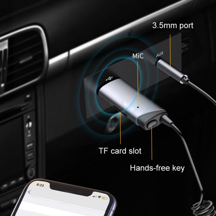 AUX Car Bluetooth Receiver Adapter 3.5mm Cell Phone Computer Connector With TF Card Slot - free shipping - PMC Jewellery - Order now!