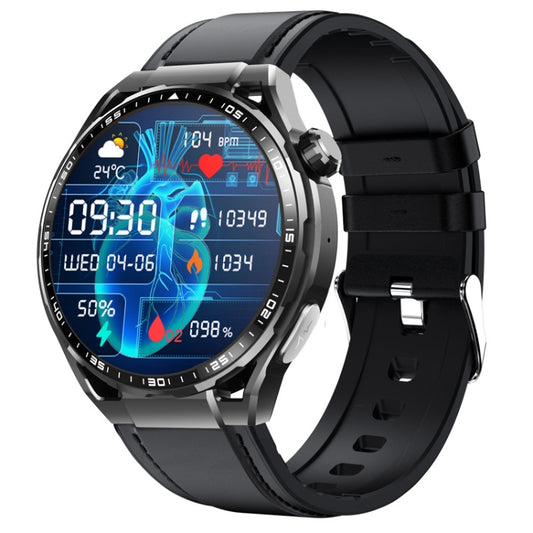 F200 Smart Health Watch ECG Electrocardiogram Blood Sugar Monitoring 1.55 Inch Round Screen, Color: Black Leather - Smart Watches by PMC Jewellery | Online Shopping South Africa | PMC Jewellery | Buy Now Pay Later Mobicred