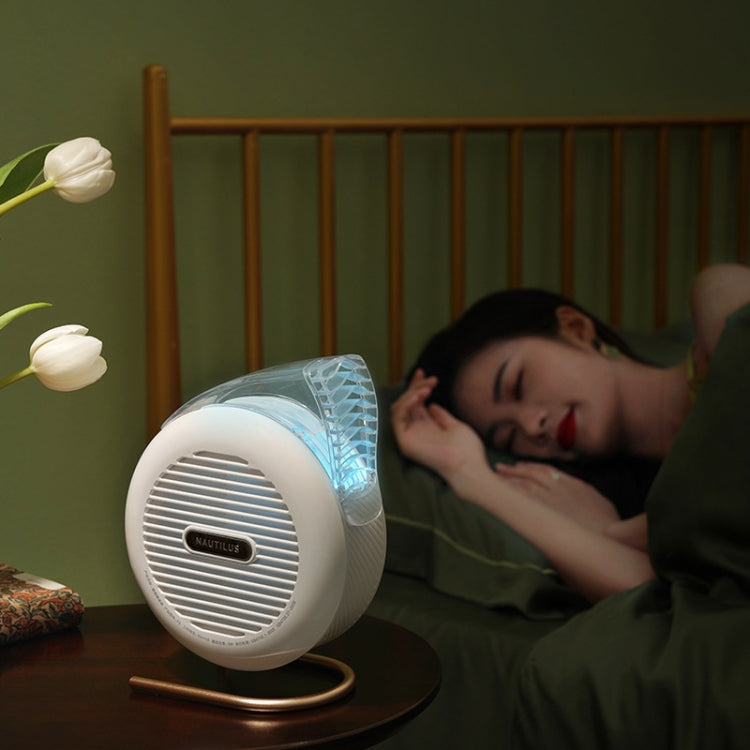 F5 USB Charging Colorful Lighting Effect Desktop Negative Ion Purification Air Fan(White) - Electric Fans by PMC TechLife | Online Shopping South Africa | PMC TechLife | Buy Now Pay Later Mobicred
