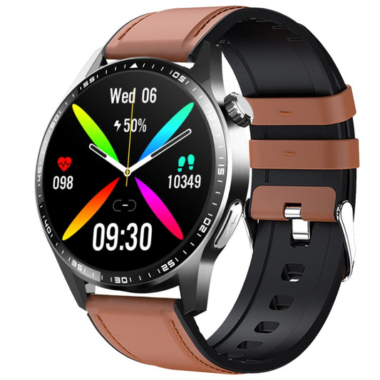 F400  1.55 Inch Screen Smart Watch Support ECG/ Blood Oxygen / Blood Sugar / 150+ Sports Mode, Color: Black Brown Leather - Smart Watches by PMC Jewellery | Online Shopping South Africa | PMC Jewellery | Buy Now Pay Later Mobicred