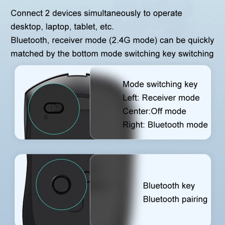 Rapoo M350G Bluetooth/2.4G Wireless Mouse Office Desktop Laptop Mute Mouse(Dark Gray) - Wireless Mice by Rapoo | Online Shopping South Africa | PMC Jewellery | Buy Now Pay Later Mobicred