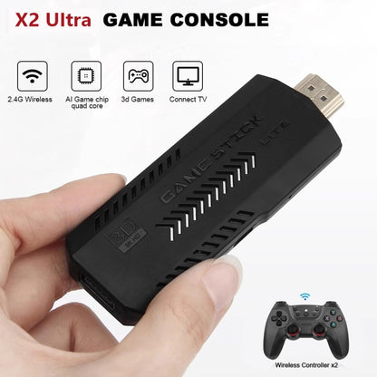 X2 Ultra Video Game Stick Console With 2.4G Double Wireless Controller 64GB - Pocket Console by PMC Jewellery | Online Shopping South Africa | PMC Jewellery | Buy Now Pay Later Mobicred