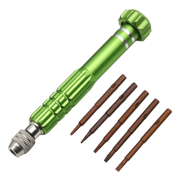 5 In 1 Aluminum Alloy Screwdriver Cell Phone Disassembly And Repair Tools(Green) - Screwdriver Set by PMC Jewellery | Online Shopping South Africa | PMC Jewellery | Buy Now Pay Later Mobicred