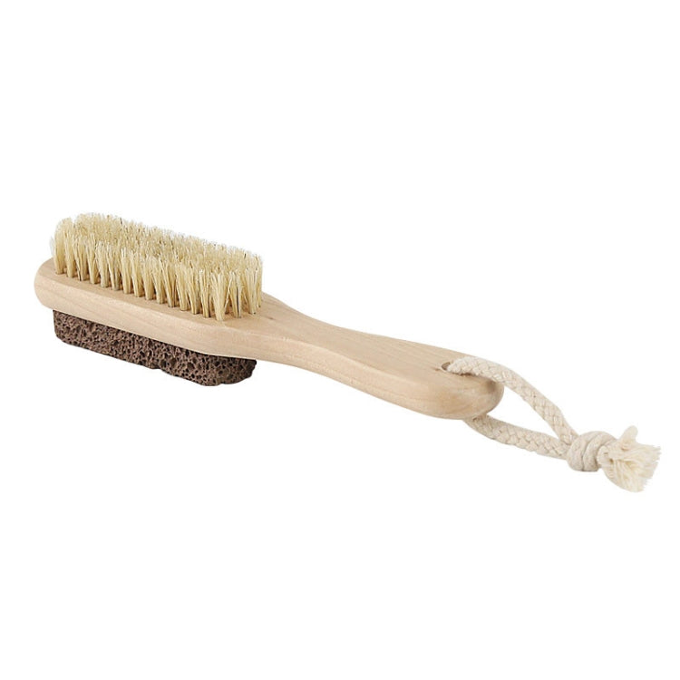 Double-Sided Foot Grinder Pig Bristle Brush Wooden Cleaning Massage Small Brush(Original Color) - Grinding Tools & Accessories by PMC Jewellery | Online Shopping South Africa | PMC Jewellery | Buy Now Pay Later Mobicred